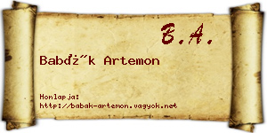 Babák Artemon névjegykártya